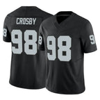 LV.Raiders #98 Maxx Crosby Player Black Limited Vapor F.U.S.E. Home Game Gdoa Stitched Jerseys