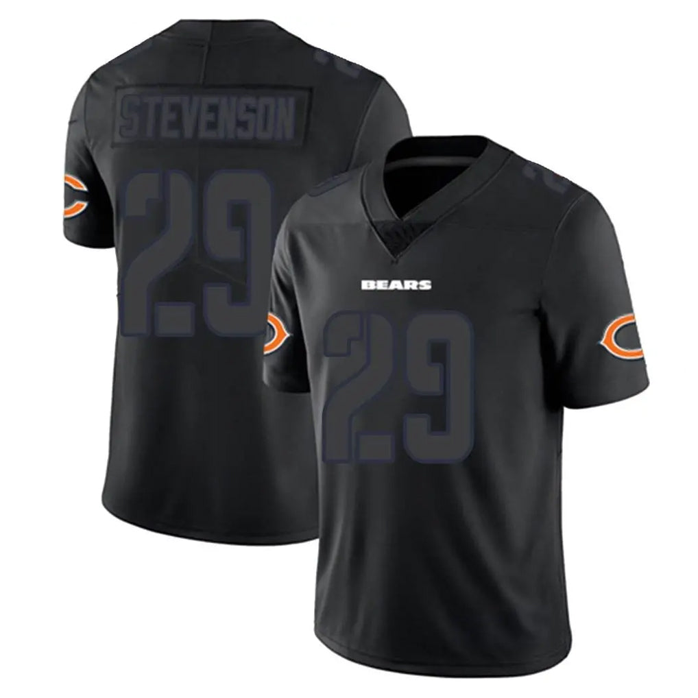 C.Bears #29 Tyrique Stevenson Player Black Impact Limited Game Gdoa Stitched Jerseys