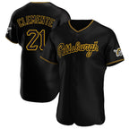 P.Pirates #21 Roberto Clemente Player Black Home Limited Elite Fdoa Stitched Jerseys