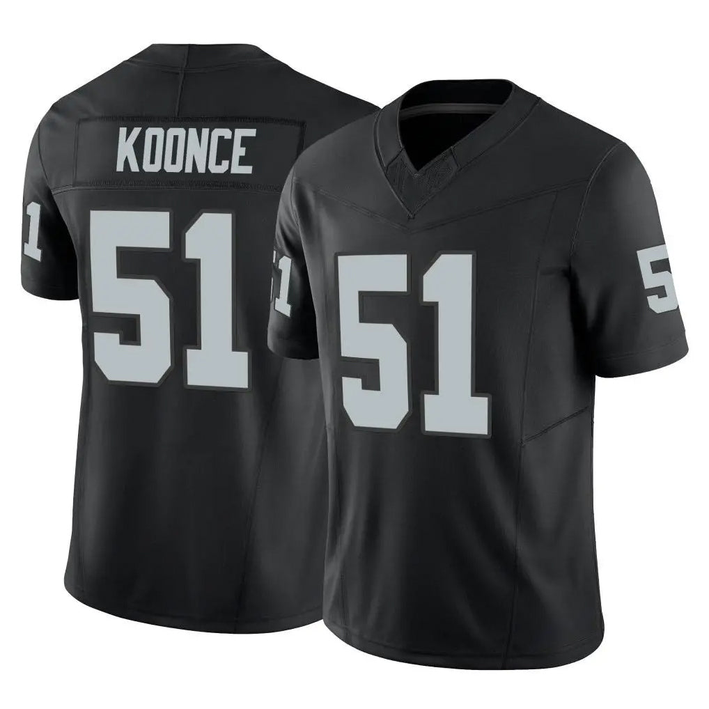 LV.Raiders #51 Malcolm Koonce Player Black Limited Vapor F.U.S.E. Home Game Gdoa Stitched Jerseys
