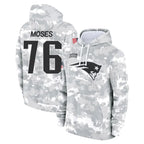 NE.Patriots #76 Morgan Moses Player Arctic Camo Salute to Service Pullover Hoodies Limited Game Gdoa Stitched Jerseys