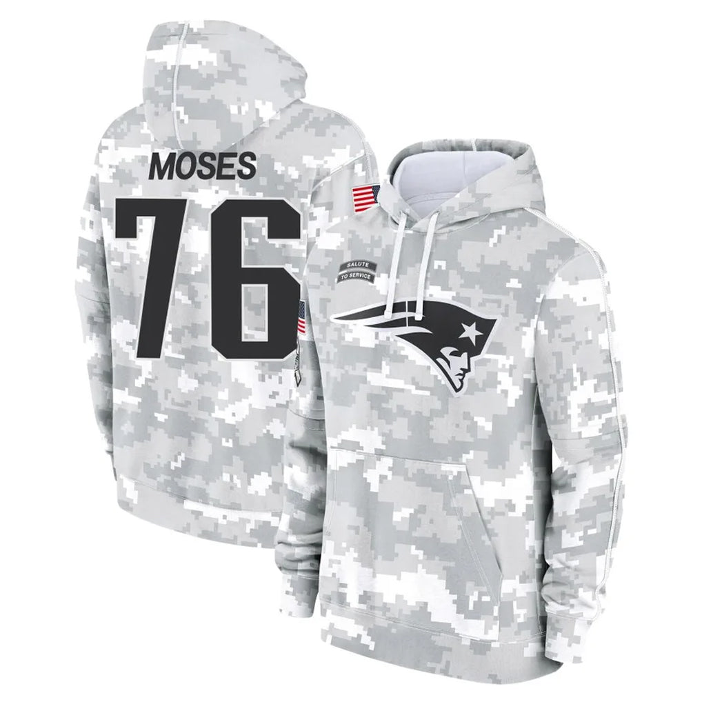 NE.Patriots #76 Morgan Moses Player Arctic Camo Salute to Service Pullover Hoodies Limited Game Gdoa Stitched Jerseys