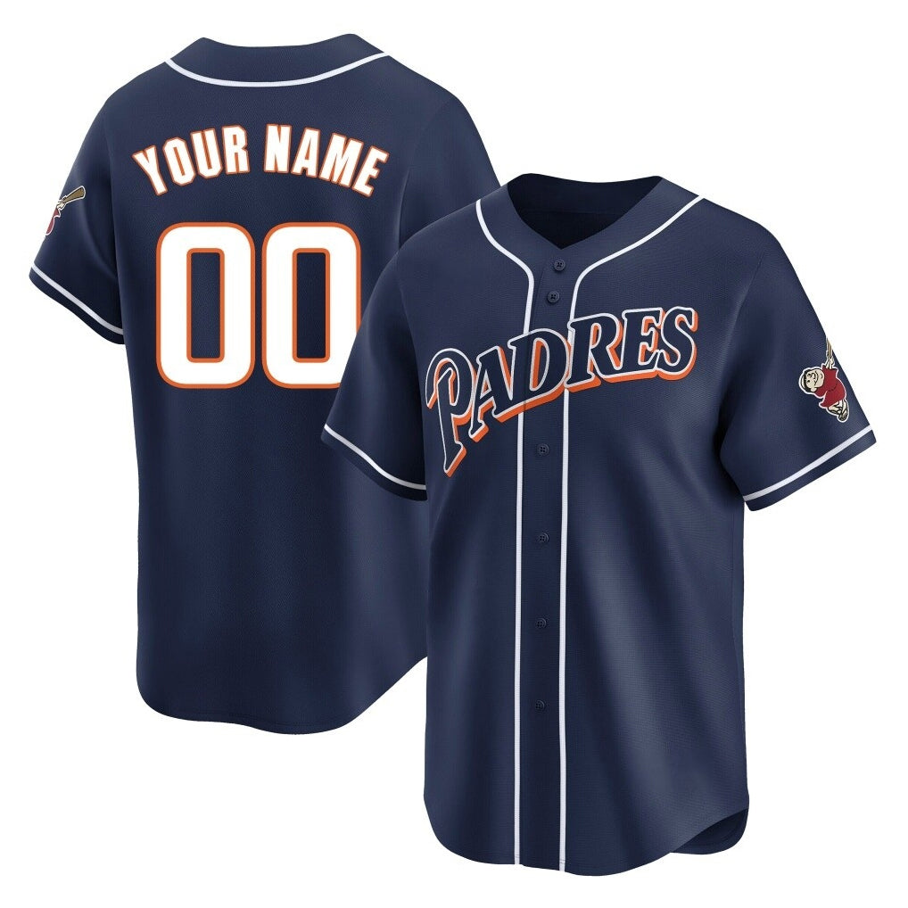 Custom S.Diego Padres Navy Cooperstown Collection Limited Game Any Name & Number Gdoa Stitched Jerseys