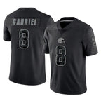 C.Browns #8 Dillon Gabriel Player Black Reflective Home Game Gdoa Stitched Jerseys