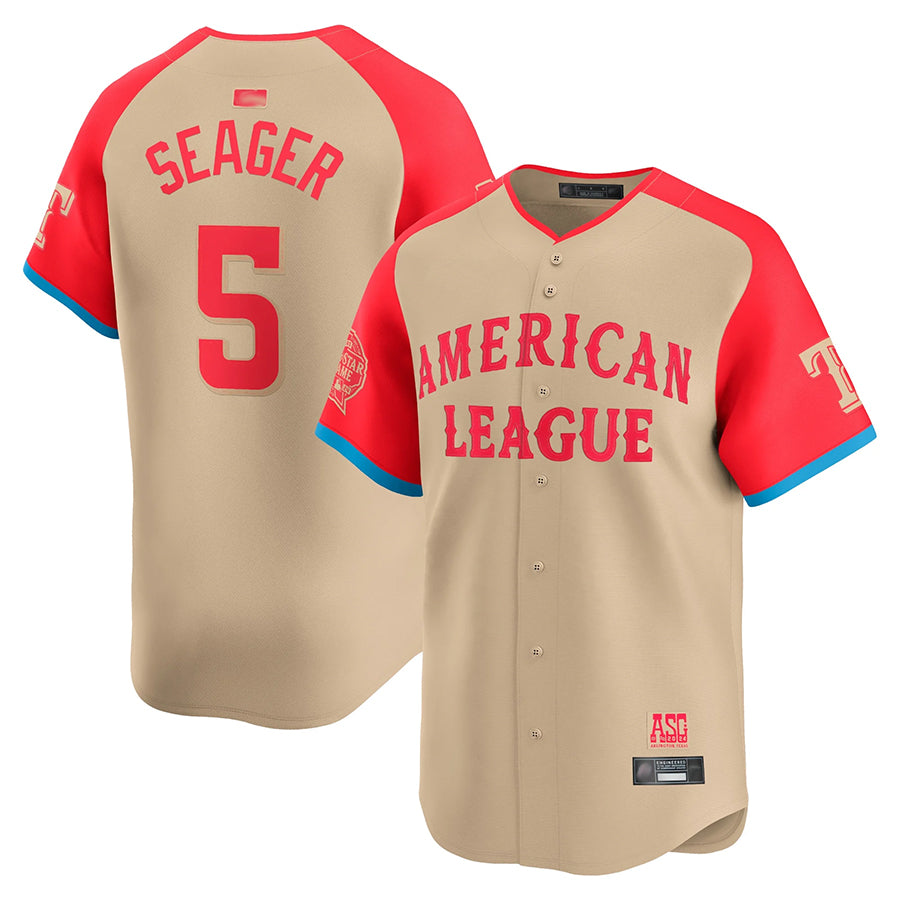 American League #5 Corey Seager Cream All-Star Game Limited Fdoa Stitched Jerseys