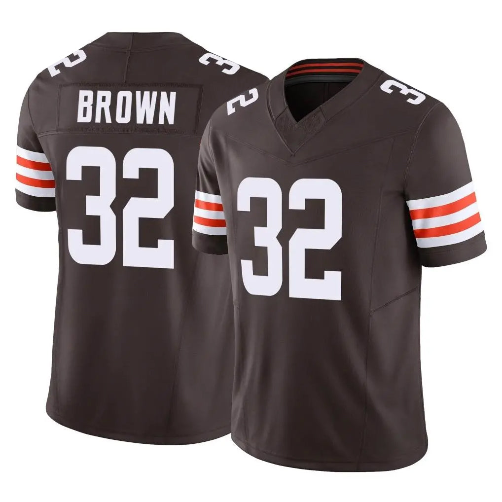 C.Browns #32 Jim Brown Player Brown Vapor F.U.S.E. Limited Home Game Gdoa Stitched Jerseys