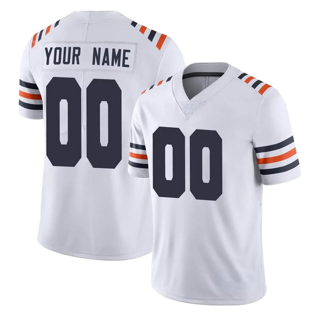 Custom C.Bears White Classic Vapor Limited Home Game Any Name & Numbers Gdoa Stitched Jerseys