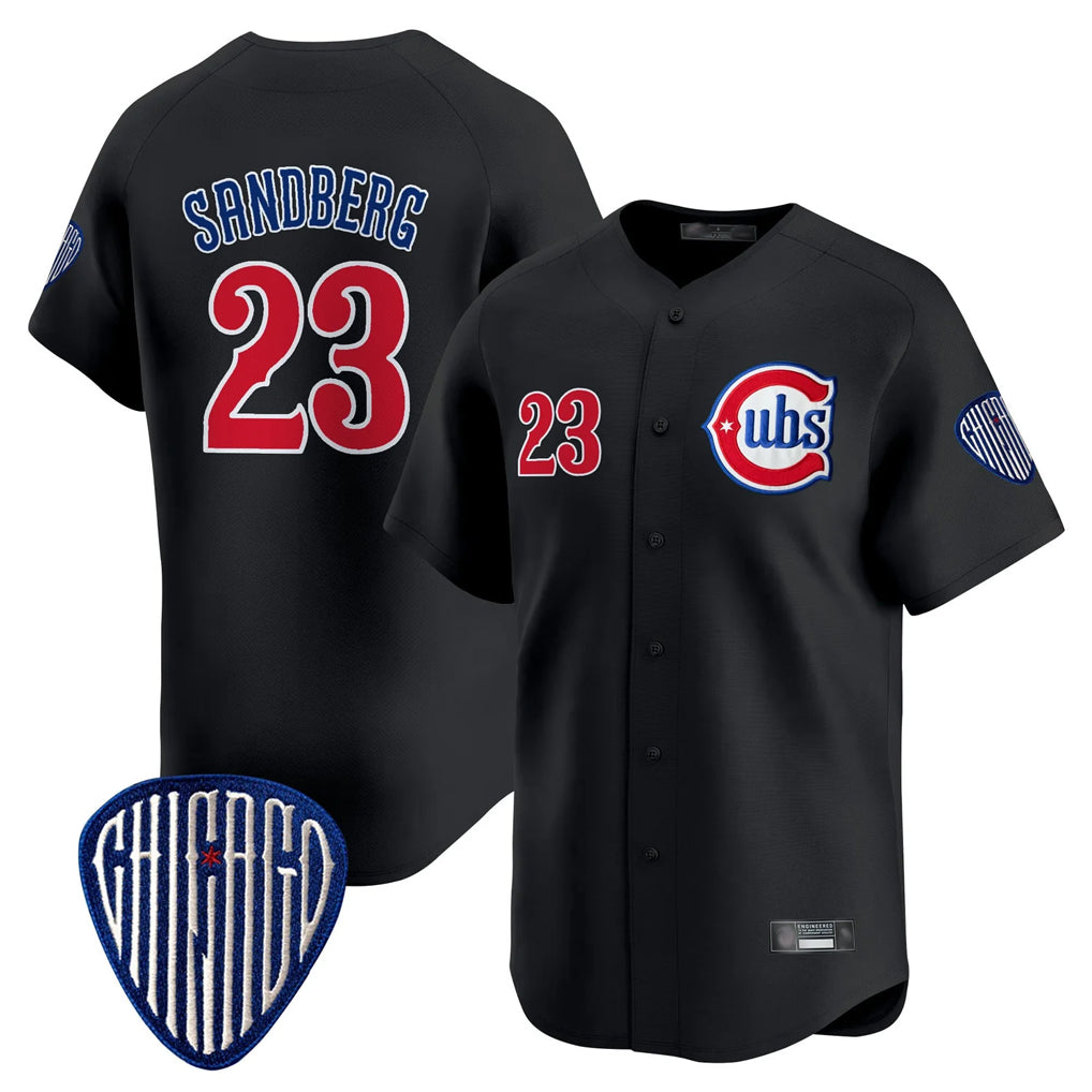 C.Cubs #23 Ryne Sandberg Player Black Vapor Premier Limited Home Gdoa Stitched Jerseys