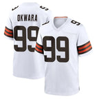 C.Browns #99 Julian Okwara Player White Home Game Gdoa Stitched Jerseys