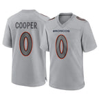 D.Broncos #0 Jonathon Cooper Player Gray Atmosphere Fashion Limited Game Gdoa Stitched Jerseys