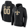 Custom NO.Saints Black Pullover Hoodies Limited Any Name & Numbers Gdoa Stitched Jerseys