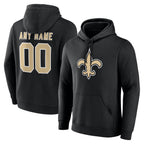 Custom NO.Saints Black Pullover Hoodies Limited Any Name & Numbers Gdoa Stitched Jerseys