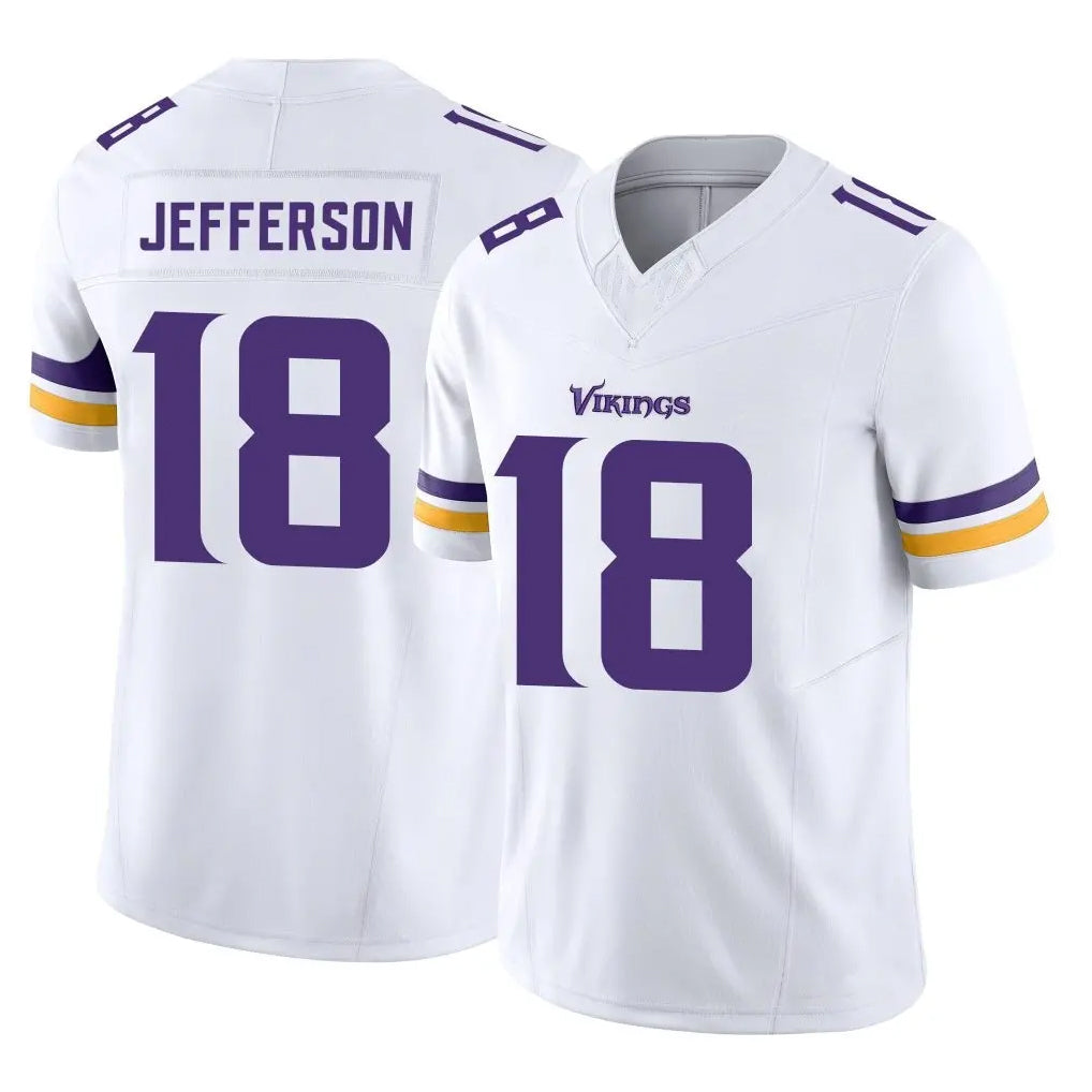 M.Vikings #18 Justin Jefferson Player White Limited Vapor F.U.S.E. Home Game Gdoa Stitched Jerseys