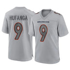 D.Broncos #9 Talanoa Hufanga Player Gray Atmosphere Fashion Limited Game Gdoa Stitched Jerseys