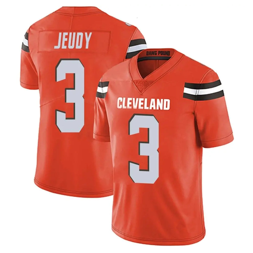 C.Browns #3 Jerry Jeudy Player Orange Alternate Vapor Untouchable Limited Home Game Gdoa Stitched Jerseys