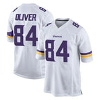 M.Vikings #84 Josh Oliver Player White Home Game Gdoa Stitched Jerseys