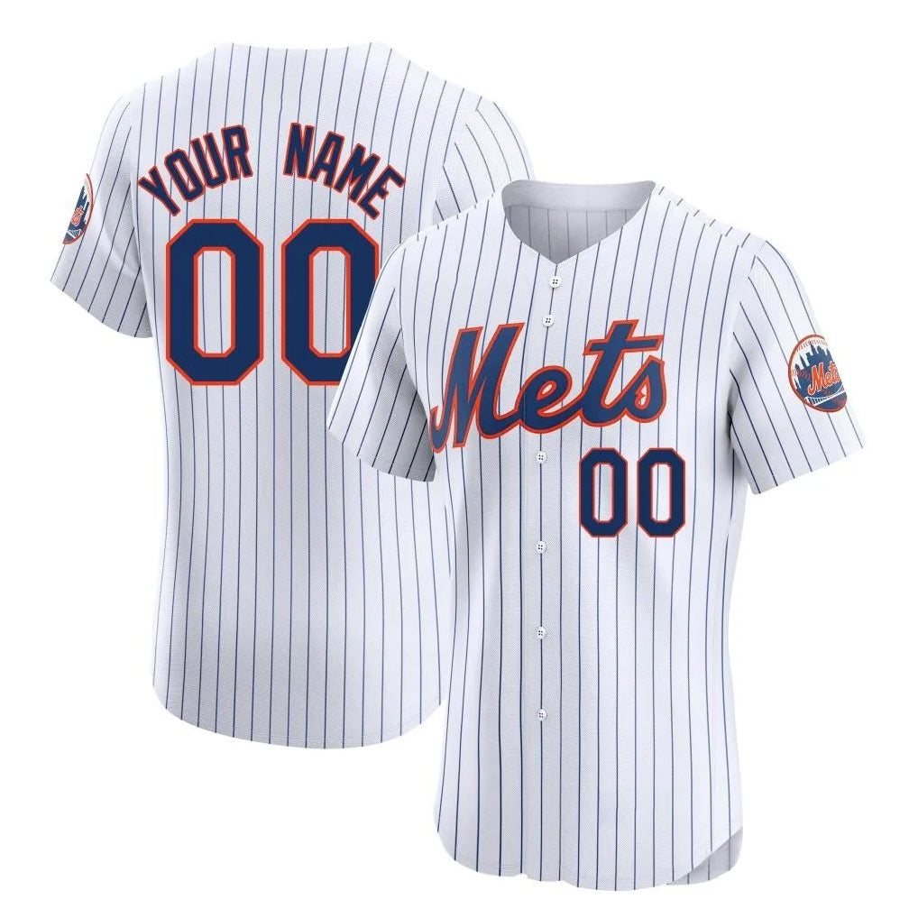 Custom NY.Mets White Limited Elite Home Game Any Name & Number Gdoa Stitched Jerseys