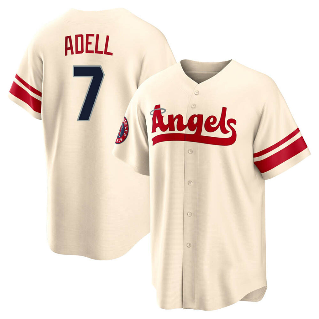 LA.Angels #7 Jo Adell Player Cream City Connect Home Fdoa Stitched Jerseys