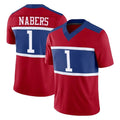 NY.Giants #1 Malik Nabers Player Red Century Vapor F.U.S.E. Home Game Gdoa Stitched Jerseys