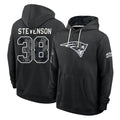 NE.Patriots #38 Rhamondre Stevenson Player 2026 Black Logo Pullover Hoodies Limited Game Gdoa Stitched Jerseys