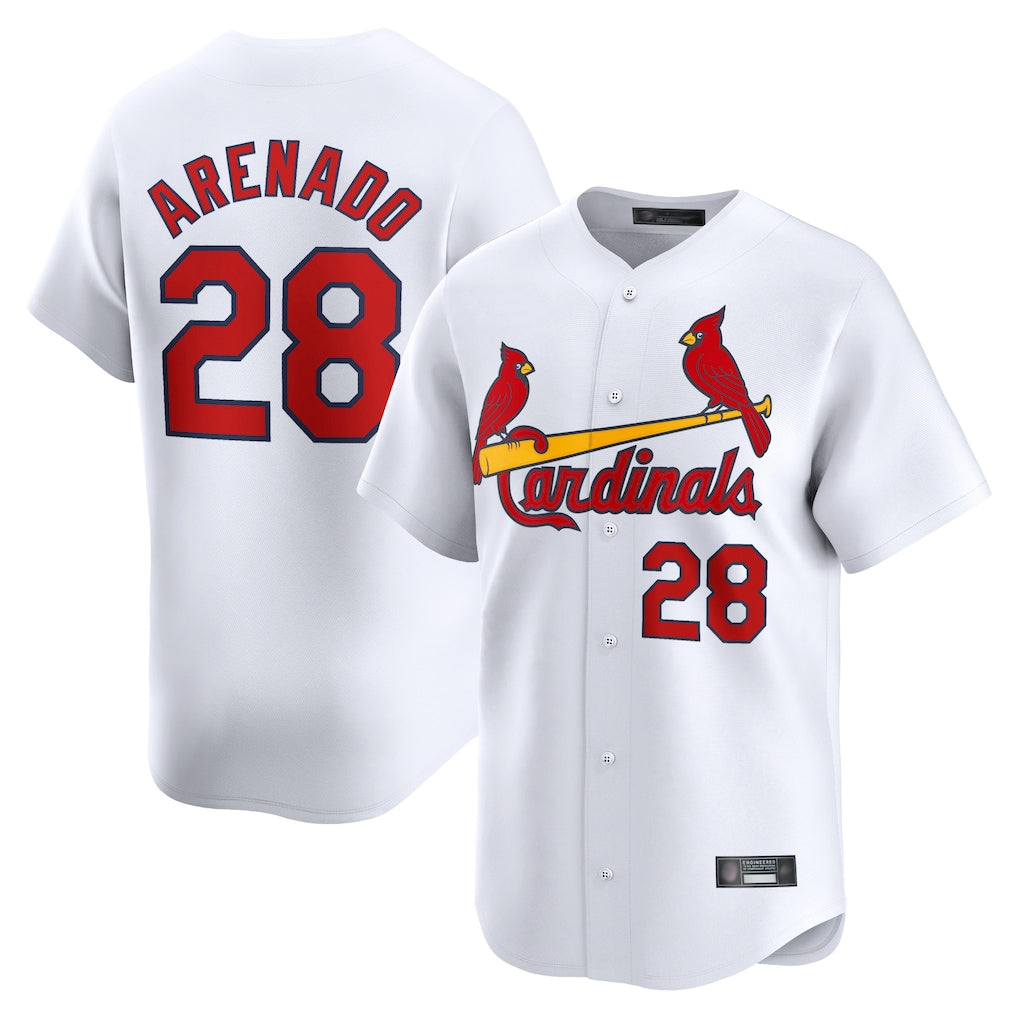 St. Louis Cardinals #28 Nolan Arenado Player White Home Limited Fdoa Stitched Jerseys