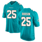 M.Dolphins #25 Tyrel Dodson Player Aqua Home Game Gdoa Stitched Jerseys