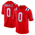 NE.Patriots #0 Christian Gonzalez Player Red Home Game Gdoa Stitched Jerseys