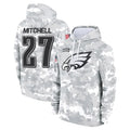P.Eagles #27 Quinyon Mitchell Player Arctic Camo Salute to Service Pullover Hoodies Limited Game Gdoa Stitched Jerseys