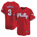 P.Phillies #3 Bryce Harper Player Red Phillies & Eagles Vapor Premier Limited Fdoa Stitched Jerseys