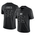 KC.Chiefs #95 Chris Jones Player Black Limited Reflective Game Gdoa Stitched Jerseys