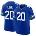 S.Seahawks #20 Julian Love Player Royal Throwback Home Game Gdoa Stitched Jerseys