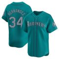 S.Mariners #34 Felix Hernandez Player Teal Home Limited Fdoa Stitched Jerseys