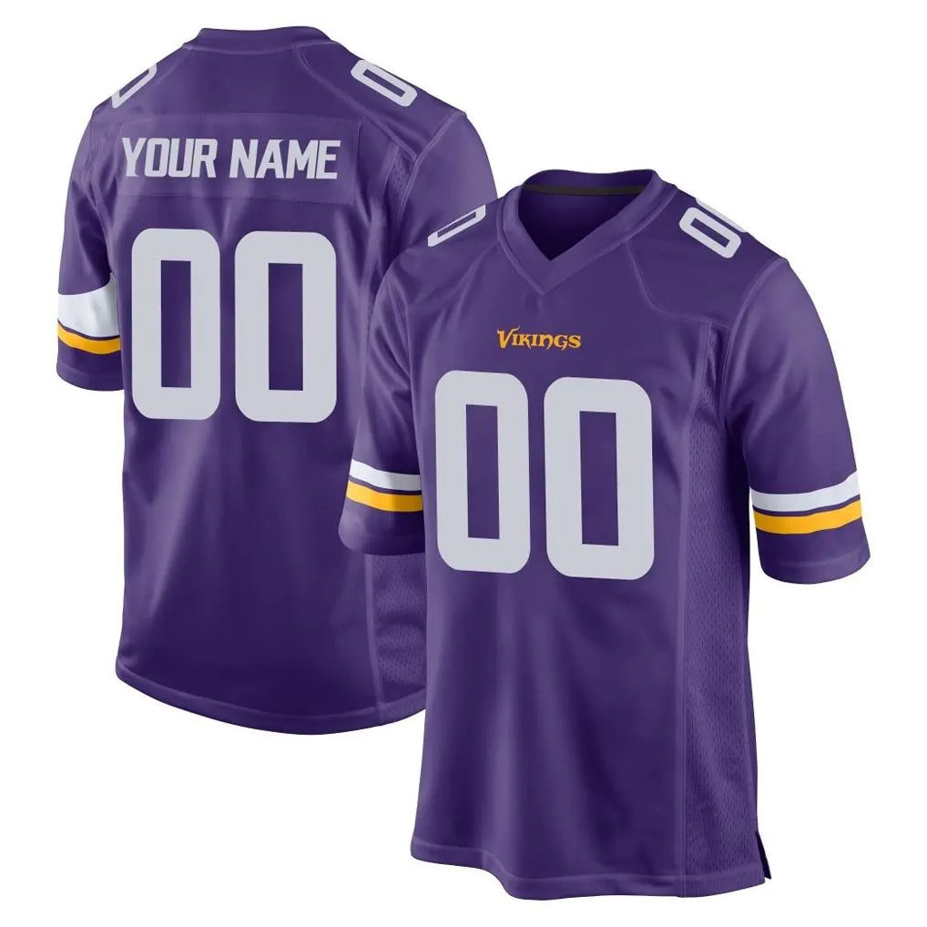 Custom M.Vikings Purple Home Game Any Name & Numbers Gdoa Stitched Jerseys