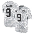 LV.Raiders #9 Jalen Nailor Player Arctic Camo Salute To Service Limited Game Gdoa Stitched Jerseys