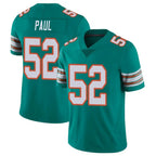 M.Dolphins #52 Patrick Paul Player Aqua Limited Alternate Vapor Untouchable Home Game Gdoa Stitched Jerseys