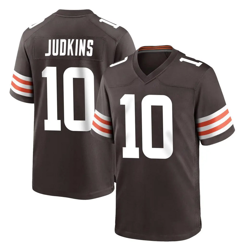 C.Browns #10 Quinshon Judkins Player Brown Home Game Gdoa Stitched Jerseys
