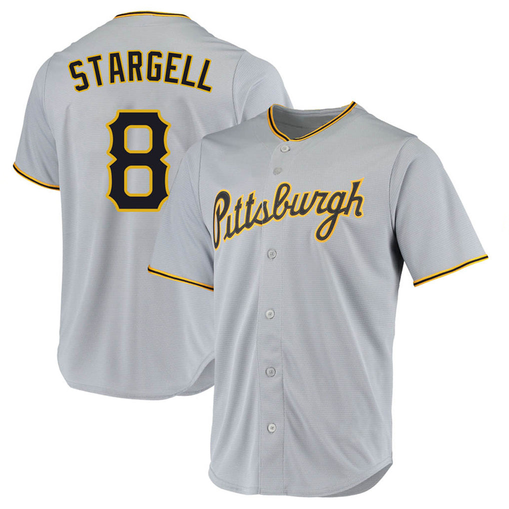P.Pirates #8 Willie Stargell Player Gray Road Home Game Fdoa Stitched Jerseys