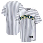 M.Brewers ## Brewers Blank Player White Stripes Home Game Fdoa Stitched Jerseys