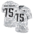NE.Patriots #75 Alijah Vera-Tucker Player Arctic Camo Salute To Service Limited Game Gdoa Stitched Jerseys