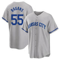 KC.Royals #55 Cole Ragans Player Gray Game Home Gdoa Stitched Jerseys
