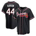 A.Braves #44 Hank Aaron Player Black Fashion Out Game Gdoa Stitched Jerseys