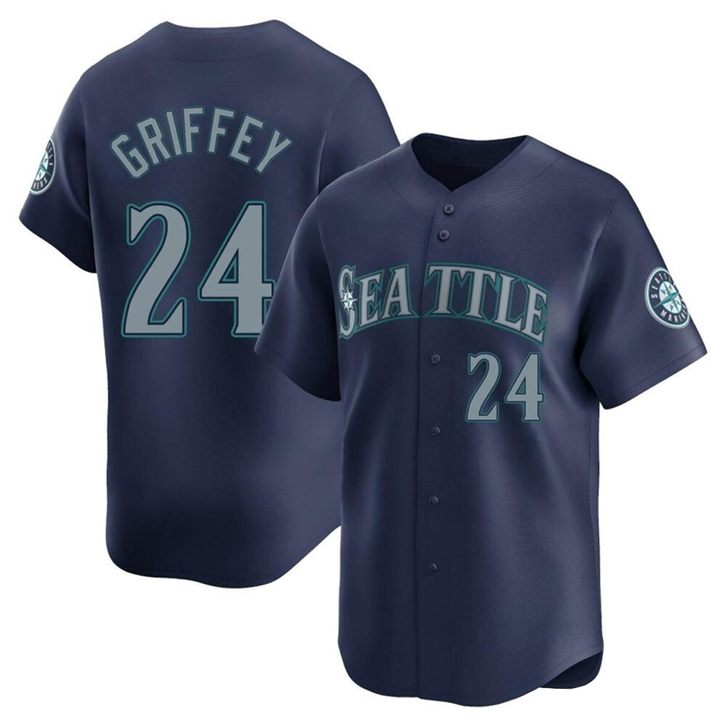 S.Mariners #24 Ken Griffey Jr Player Navy Home Limited Fdoa Stitched Jerseys