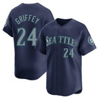 S.Mariners #24 Ken Griffey Jr Player Navy Home Limited Fdoa Stitched Jerseys