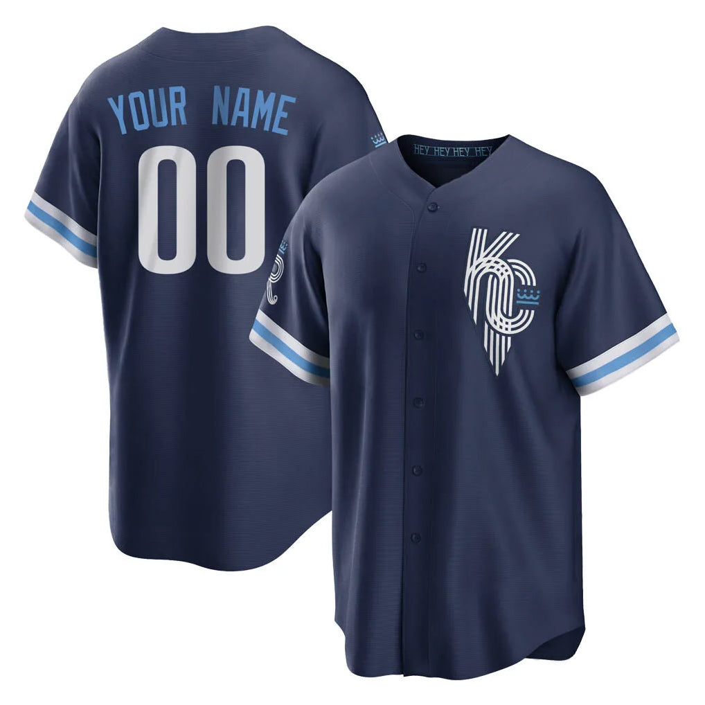 Custom KC.Royals Navy City Connect Home Game Any Name & Number Gdoa Stitched Jerseys