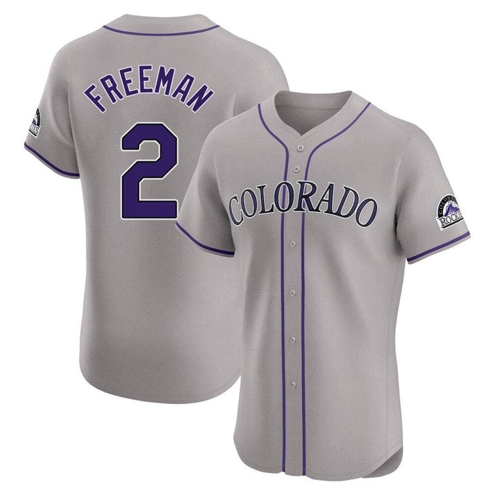 C.Rockies #2 Tyler Freeman Player Gray Limited Elite Home Gdoa Stitched Jerseys