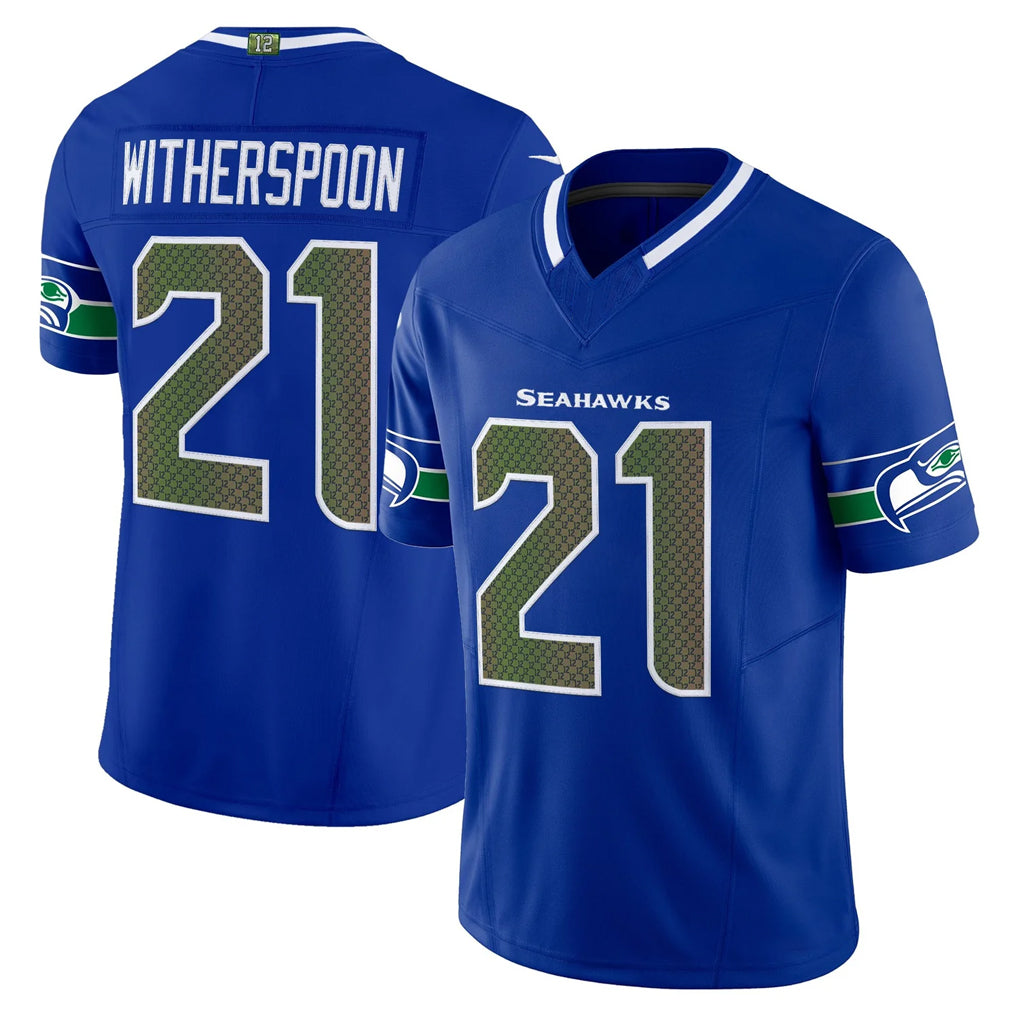 S.Seahawks #21 Devon Witherspoon Player Royal Rivalries Vapor Limited Home Game Gdoa Stitched Jerseys