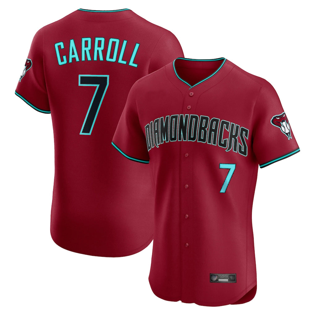 A.Diamondbacks #7 Corbin Carroll Player Red Limited Elite Home Game Gdoa Stitched Jerseys