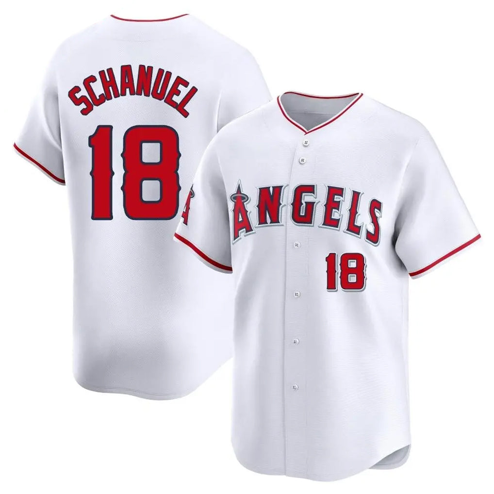 LA.Angels #18 Nolan Schanuel Player White Limited Home Fdoa Stitched Jerseys