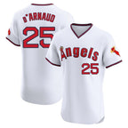 LA.Angels #25 Travis d'Arnaud Player White T-shirt Home Limited Elite Fdoa Stitched Jerseys