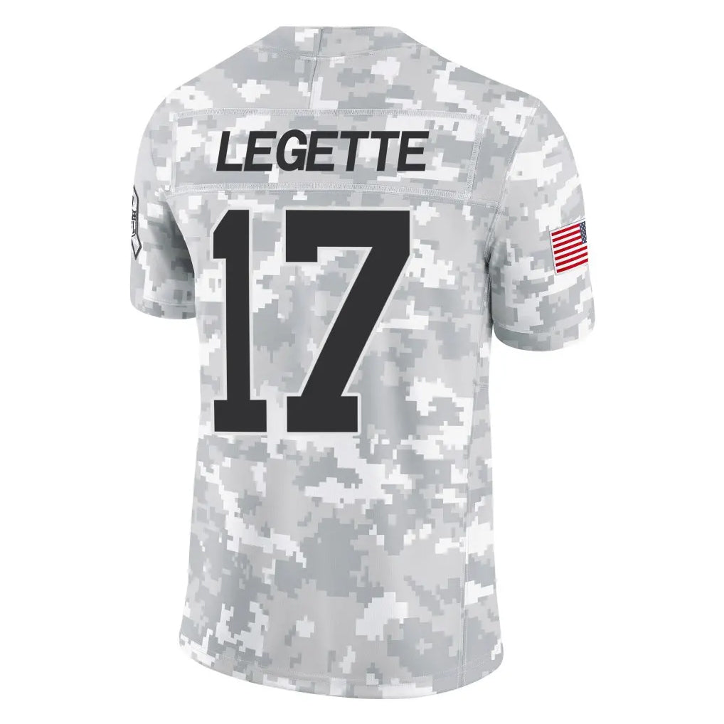 C.Panthers #17 Xavier Legette Player Arctic Camo Salute to Service Limited Game Gdoa Stitched Jerseys